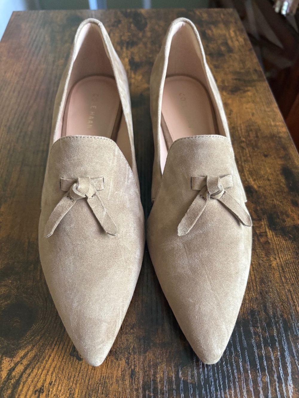 NWOB Cole Haan Grand Ambition Suede Bow Loafers 8.5B